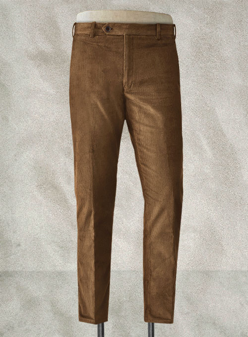 Earthy Brown Stretch Corduroy Pants