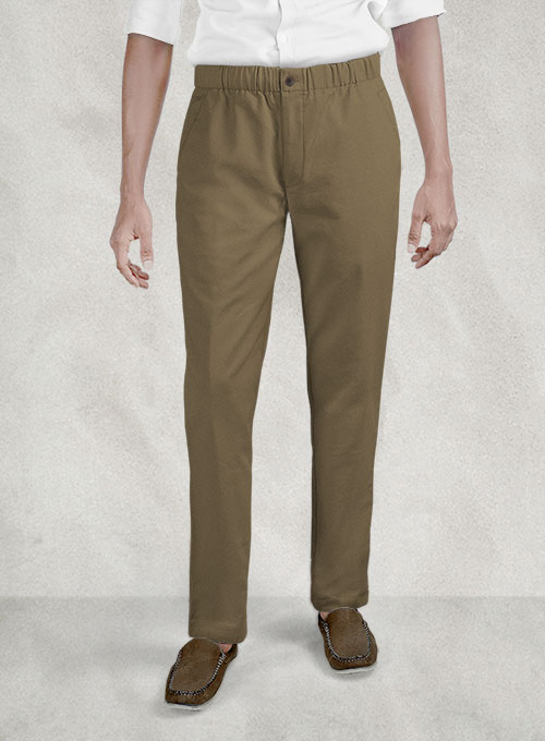 Easy Pants Dark Beige Cotton Canvas