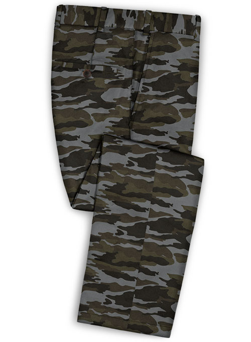 Gray Stretch Camo Pants Made To Measure Custom Jeans For Men & Women