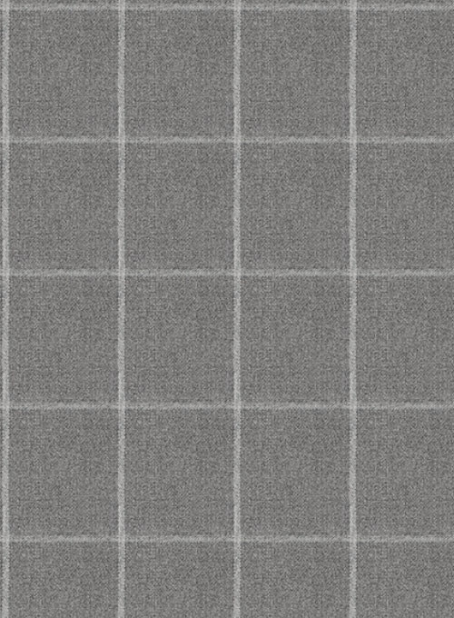Gray Windowpane Flannel Wool Pants