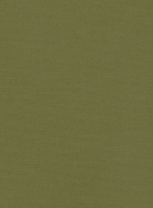 Green Feather Cotton Canvas Stretch Jeans - Click Image to Close