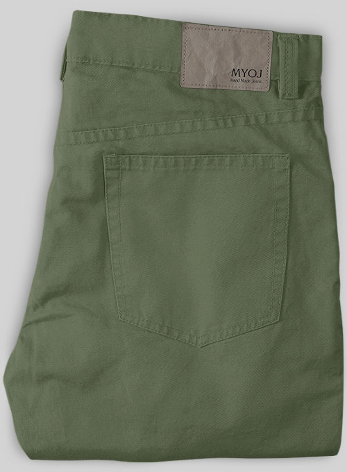 Green Cotton Power Stretch Chino Jeans