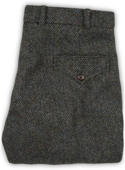Harris Tweed Ridge Blue Herringbone Pants