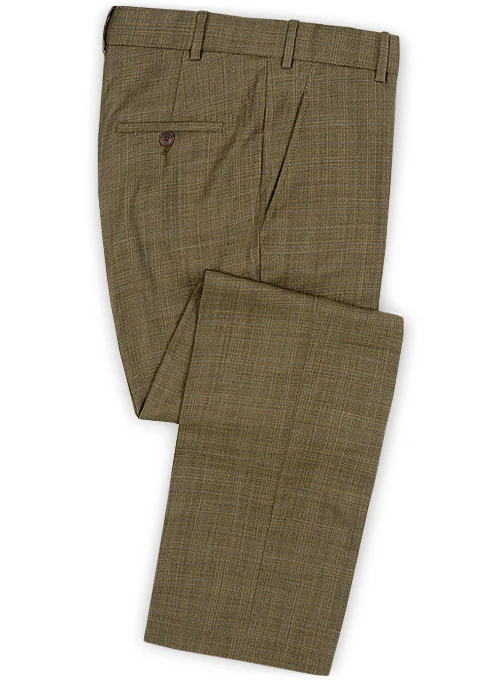 Huddersfield Brown Glen Pure Wool Pants : Made To Measure Custom Jeans ...