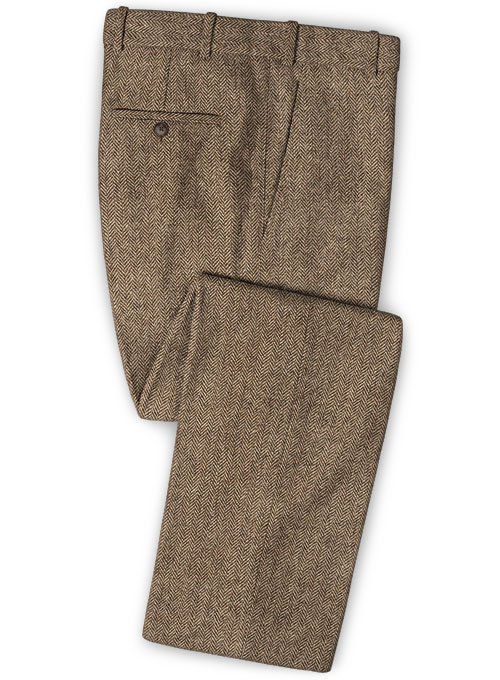 Irish Brown Herringbone Tweed Pants Made To Measure Custom Jeans For