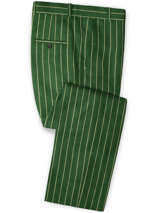 green striped jeans