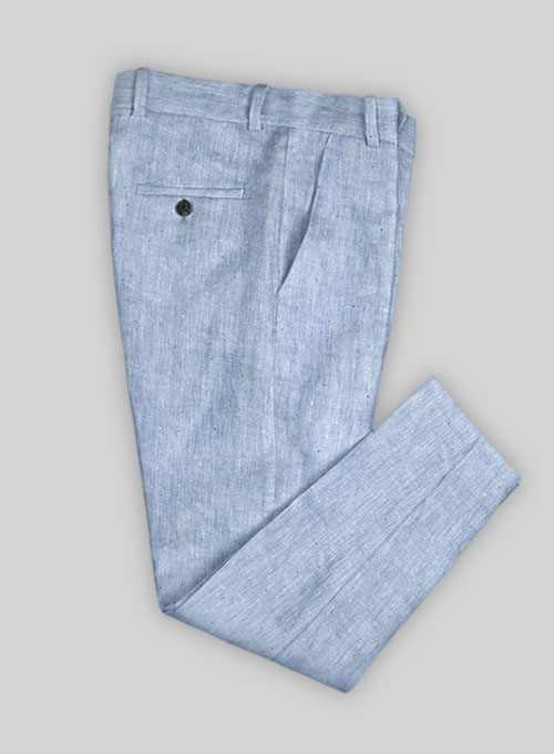 Italian Sky Blue Linen Pants