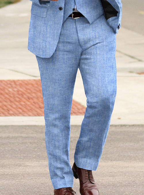 Italian Nile Blue Linen Pants