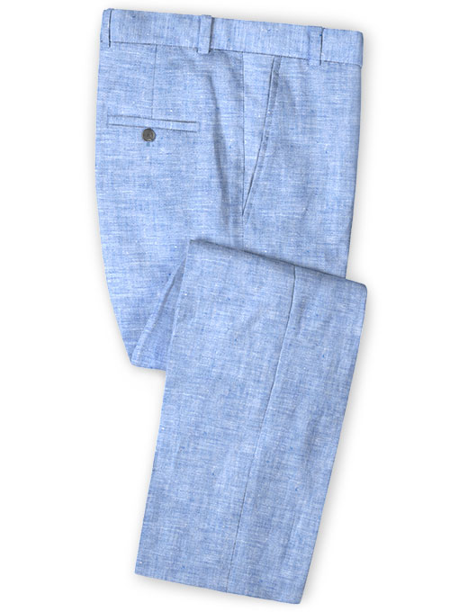 Italian Nile Blue Linen Pants : MakeYourOwnJeans®: Made To Measure ...