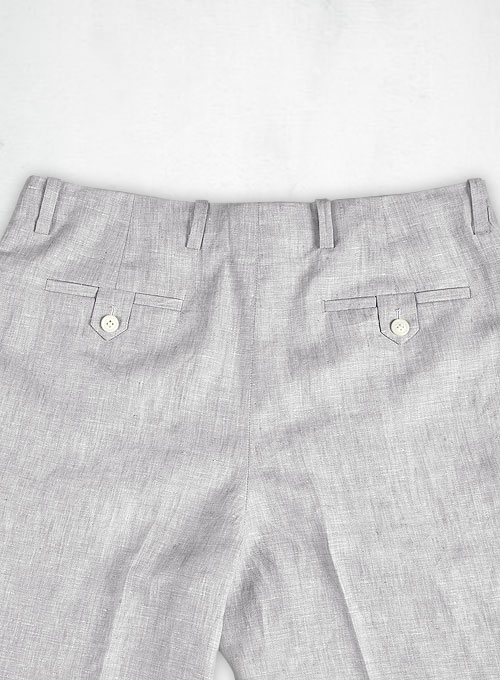 Italian Zod Light Gray Vintage Manny Linen Trousers