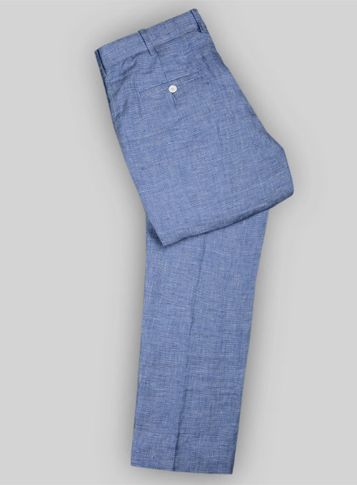 Italian Morocco Blue Linen Pants
