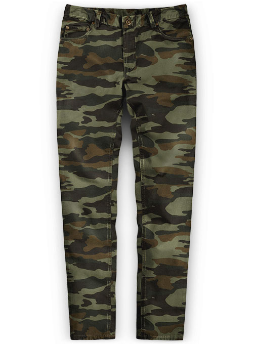 Khaki Stretch Camo Jeans Made To Measure Custom Jeans For Men & Women