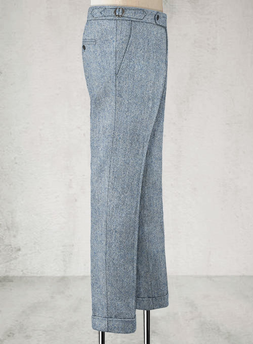 Light Blue Denim Highland Tweed Trousers