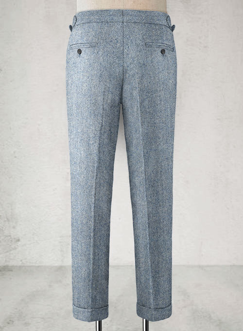 Light Blue Denim Highland Tweed Trousers