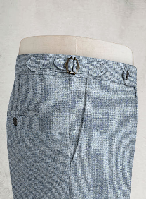 Light Blue Denim Highland Tweed Trousers