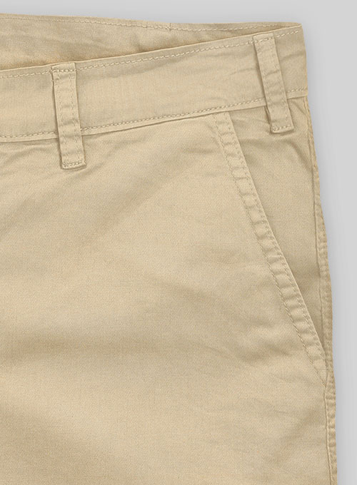 Light Khaki Stretch Summer Chino Shorts