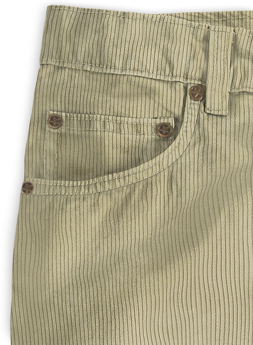 Light Khaki Thick Corduroy Jeans - 8 Wales