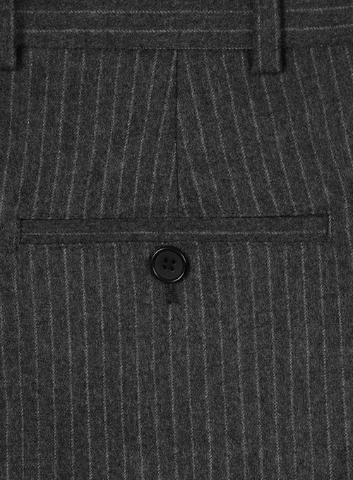 Light Weight Charcoal Stripe Tweed Pants