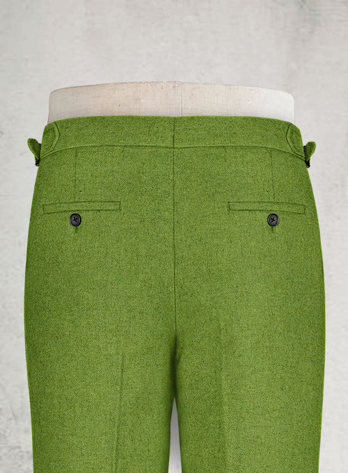 Melange Parrot Green Highland Tweed Trousers