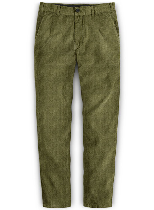 Moss Green 21 Wales Stretch Corduroy Trousers : Made To Measure Custom ...