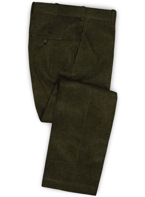 Dark Olive Green Corduroy Pants : Made 