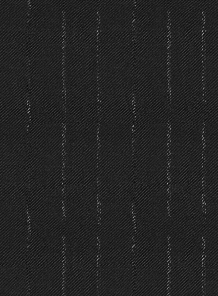 Reda Black Stripes Wool Pants