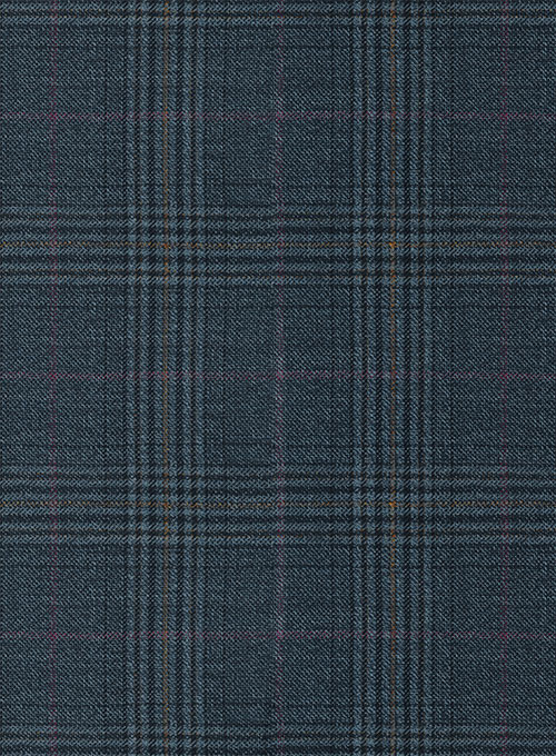 Reda Isle Blue Checks Wool Pants