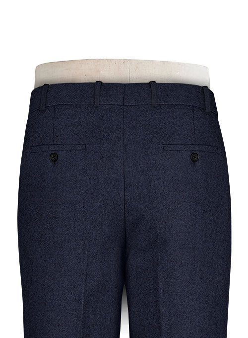 Rope Weave Blue Tweed Pants