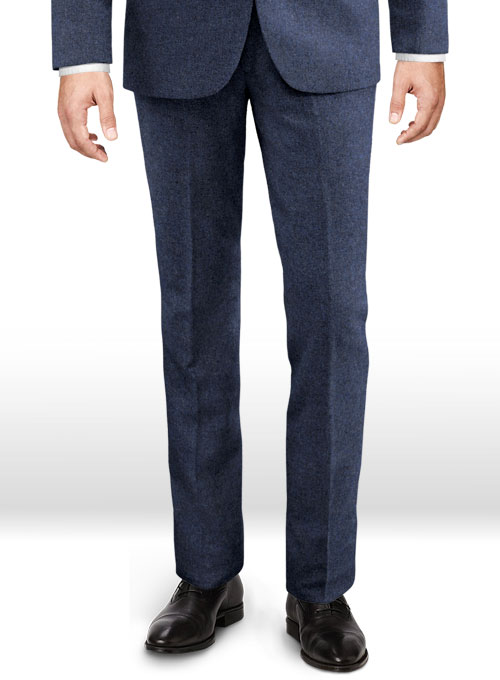 Royal Blue Denim Tweed Pants - Click Image to Close