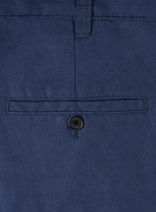 Safari Royal Blue Cotton Linen Shorts