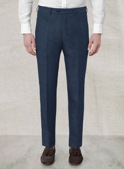 Safari Blue Cotton Linen Pants