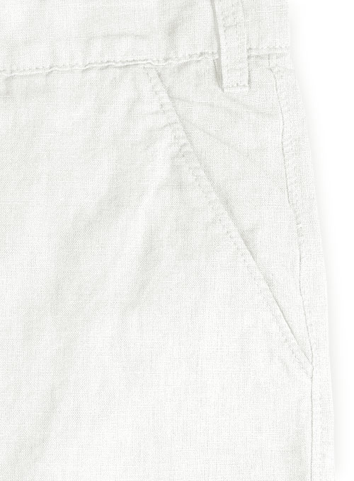 Safari Ivory Cotton Linen Shorts