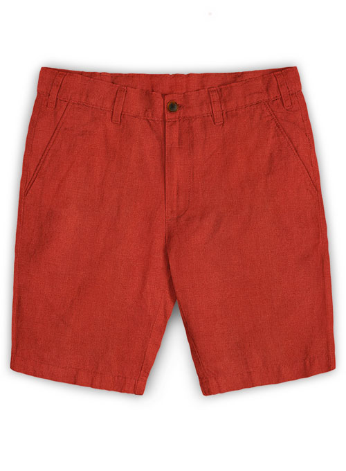 mens red cotton shorts