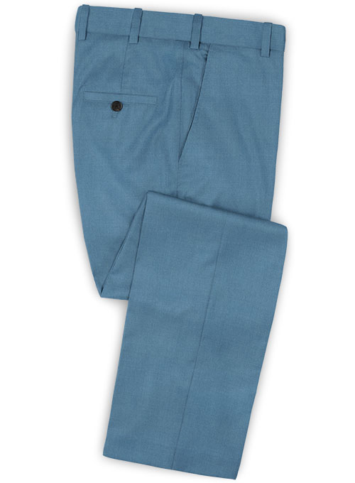 Scabal Steel Blue Wool Pants : Made To Measure Custom Jeans For Men ...
