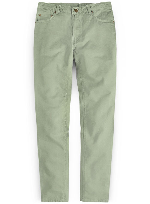 green stretch jeans