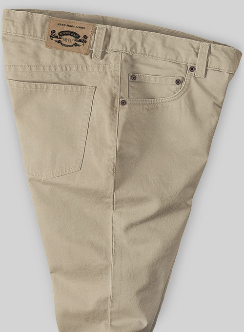 Sand Feather Cotton Canvas Stretch Jeans - Click Image to Close