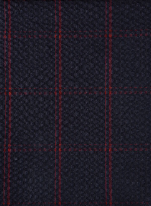 Solbiati Dark Blue Checks Seersucker Pants