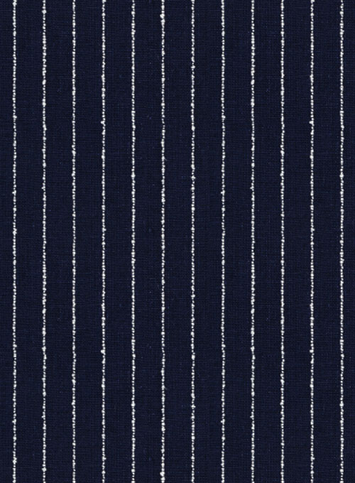 Solbiati Dark Blue Stripes Linen Pants - Click Image to Close