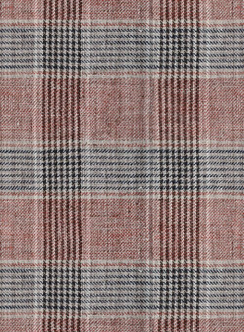 Solbiati Wine Checks Linen Pants - Click Image to Close