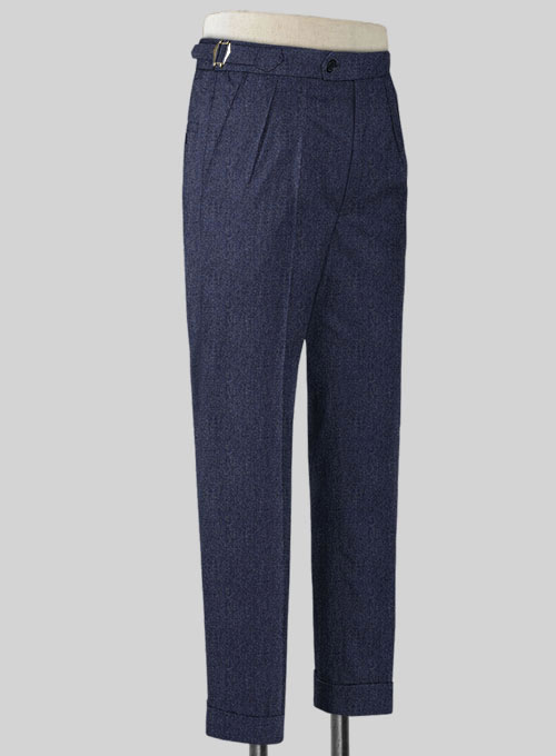 Steel Blue Highland Flannel Wool Trousers