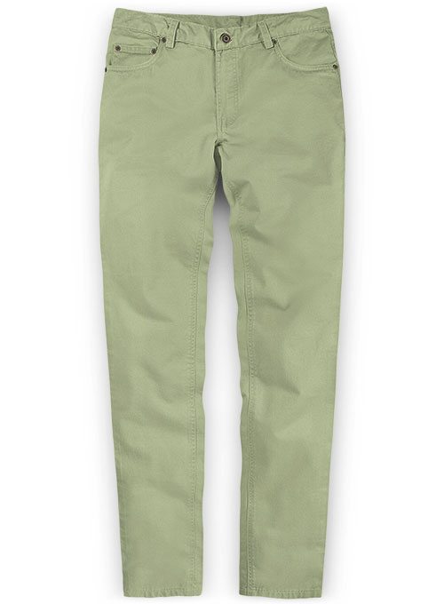 green stretch jeans