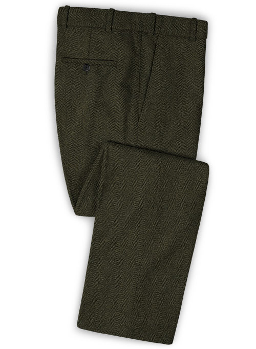 Vintage Flat Green Herringbone Tweed Pants : MakeYourOwnJeans®: Made To ...