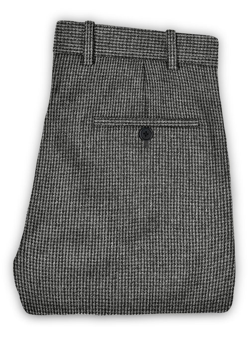 Vintage Gray Macro Weave Tweed Pants - Click Image to Close