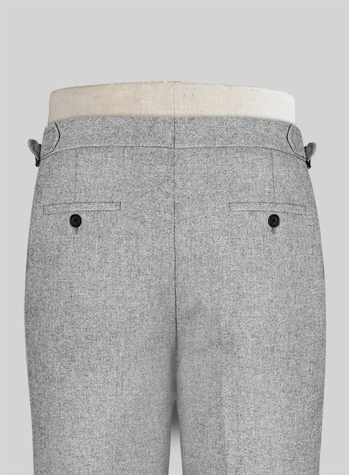 Rope Weave Light Gray Highland Tweed Trousers