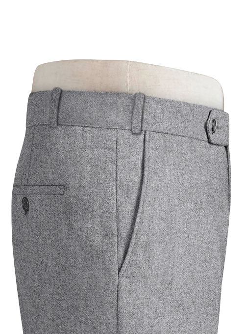 Vintage Plain Gray Tweed Pants - Click Image to Close