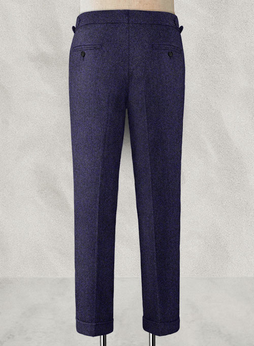 Vintage Rope Weave Purple Blue Highland Tweed Trousers