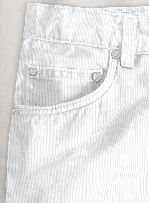 White Stretch Corduroy Jeans