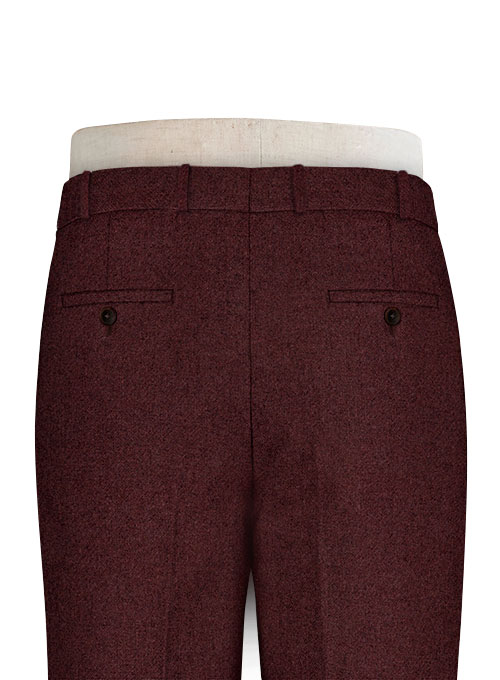 Wine Heavy Tweed Pants
