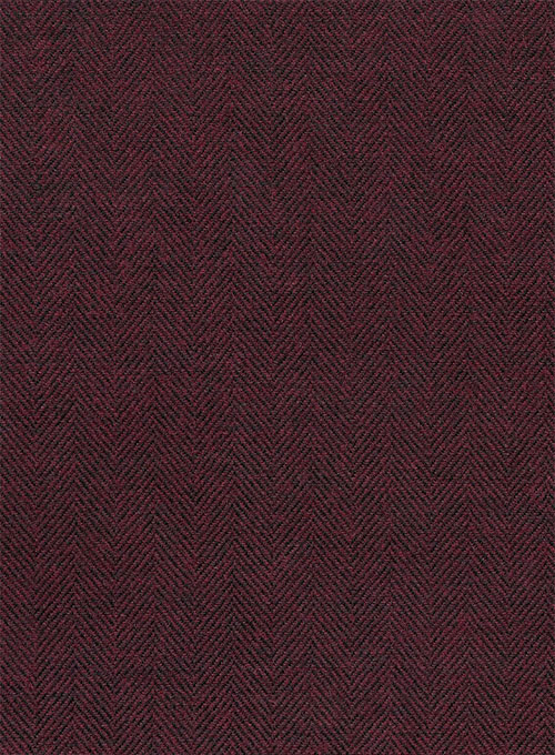 Wine Herringbone Highland Tweed Trousers