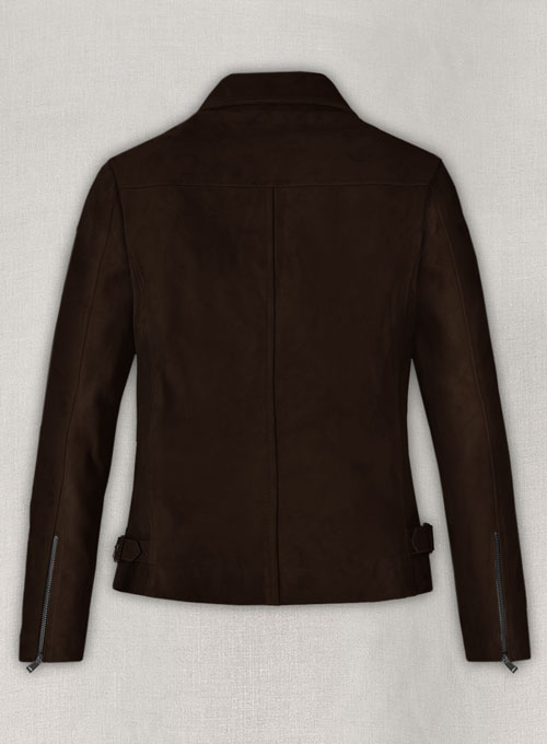 Dark Brown Suede Vanessa Hudgens Leather Jacket #3